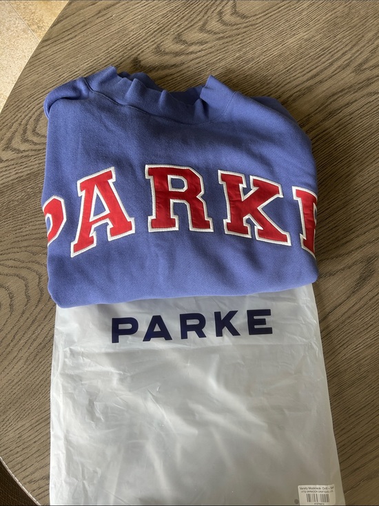 Parke Tops - Parke Women's Crewneck Sweatshirt with Red Lettering